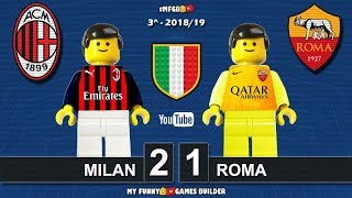 Milan vs Roma 21 • Serie A 201819 • Sintesi 310818 • All Goal Highlights Lego Football [upl. by Mar]