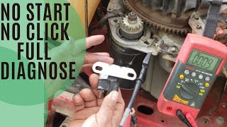 Lawn Tractor Click No Click No Start Issues Full Diagnosis Riding Lawn Mower No Start Issues fix [upl. by Schumer702]