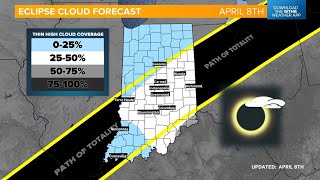 Satellite shows cloud coverage over Indiana ahead of Total Solar Eclipse [upl. by Eeram849]