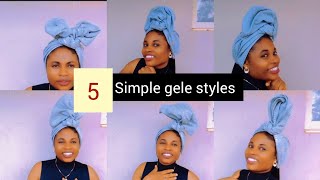 Quick gele Tutorial  simple gele styles with Rubber band  DIY [upl. by Nadnerb]