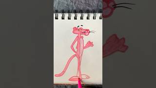 Pink panther drawing  how to draw pink panther cartoon  easy drawing art [upl. by Annagroeg812]