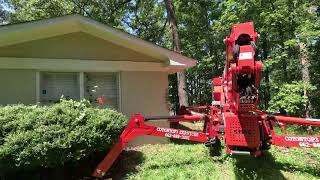 92 spider lift taking down an oak over a house [upl. by Janice721]