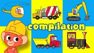 Construction Trucks For Kids  Cars and Vehicles Cartoon Compilation  Movies for kids [upl. by Anotal]