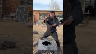 Heating artifact 7050 large heating stove for coal and wood Heating device Wood stove😱 [upl. by Thaddeus]