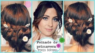 Peinado Fácil y Rápido ❀ Recogido con trenza elegante y romántico [upl. by Howlan278]