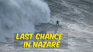 Last Swell in Nazaré for season 20232024 bigwaves [upl. by Ravo]