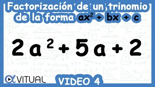 Factorización de un Trinomio de la Forma ax2bxc Video 4 de 10 [upl. by Munster]