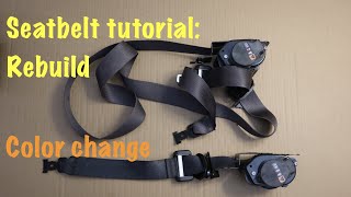 Deployed seatbelt pretensioner rebuild and color change tutorial [upl. by Ateuqahs505]