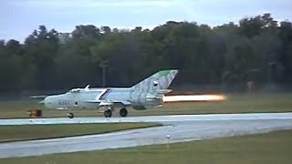 MiG21 Sunset Afterburner Flybys  Willow Run Airport [upl. by Areit]