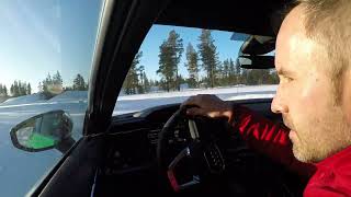 Audi S3 quattro Onboard POV Driverseye Snow Handling Ivalo Finland [upl. by Eeliak62]