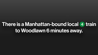 4 Local Train To Woodlawn Station Arrival Announcement  NYC Subway [upl. by Skeie]