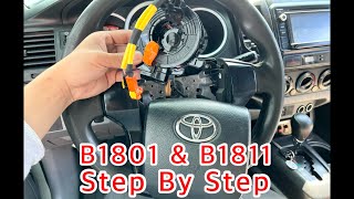 How To Replace Toyota Tacoma Airbag Clock Spring  Codes B1801 amp B1811  Easy Step By Step [upl. by Oeniri]