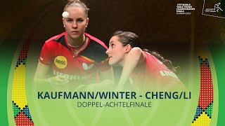 KaufmannWinter  ChengLi I Achtelfinale Doppel I WM 2023 in Durban [upl. by Aleak]