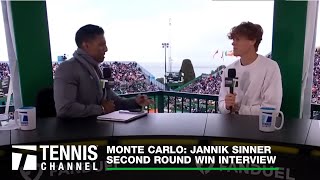 Jannik Sinner Talks About His Second Round Win And His Vogue Photoshoot  Monte Carlo Second Round [upl. by Nevur]