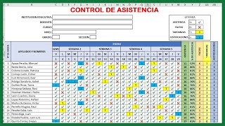 Cómo CREAR un REGISTRO DE ASISTENCIA para ALUMNOS en Excel Paso a Paso [upl. by Lyndsey]