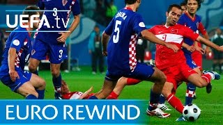 EURO 2008 highlights Turkey beat Croatia on penalties [upl. by Ahsinnor]