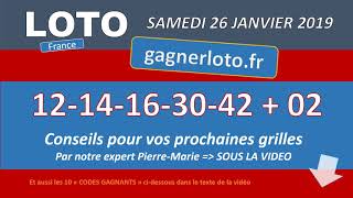 RESULTAT TIRAGE LOTO SAMEDI 26 JANVIER 2019 [upl. by Annasiul]