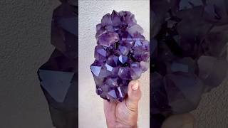 Before amp After Cleaning Video an Amethyst Crystal Cluster from Khushall Fine Minerals on IG shorts [upl. by Hcirdeirf]