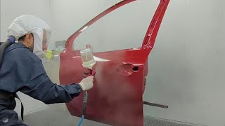 how to Paint beautiful Car parts painting professional Carpenter Spray Painting abrargermanvlogs [upl. by Teena]