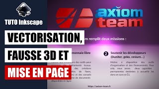 Tuto inkscape  Vectorisation dun logo  fausse 3D et mise en page [upl. by Bethina]