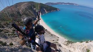 Myrtos Beach Kefalonia Greece  Paragliding [upl. by Rahas]