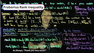 The Frobenius Rank Inequality [upl. by Nosemyaj543]