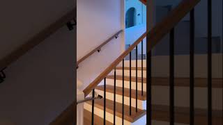 Iron wood staircase Part 2 Baranda de madera y hierro diywoodworking asmr wood carpintero [upl. by Elinore]