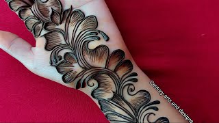 Very Easy Mehndi Design For Hand  Simple Shaded Mehndi Design  Mehndi Ka Design  Mehndi Design [upl. by Whalen]