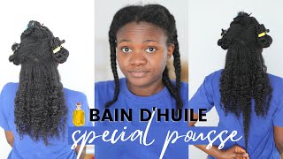 BAIN DHUILE SPÉCIAL POUSSE  cheveux crépus frisés afro bouclés [upl. by Daigle655]