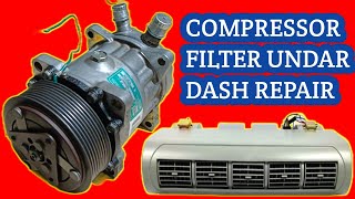 How ToTruck AC Compressor replace  Under Dash Ac Unit repairing  Ac ka daba kase clean krte 🚒 [upl. by Sainana]