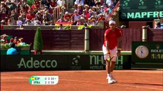 Davis Cup Highlights Spain 41 France [upl. by Sachiko]