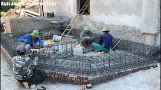 Construction Techniques For Building Solid Reinforced Concrete Foundation Beams For Kitchens [upl. by Jannery858]