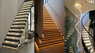 Modern Staircase Lighting Design Ideas  LED Lights Under Stairs Steps  Staircase Hanging Lights [upl. by Ahsiryt]