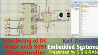 Interfacing of DC Motor with 8051 Microcontroller  Keil  Proteus [upl. by Marie-Ann126]