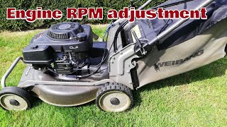 How to Adjust RPM on WEIBANG Virtue 53 Lawn Mower [upl. by Htennek34]