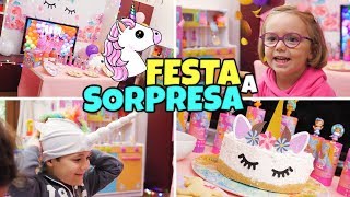 FESTA UNICORNO 🦄 A SORPRESA con le Party PopTeenies [upl. by Yelsek401]