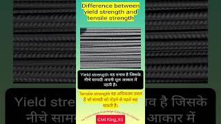 Difference Between yield strength amp tensile strength civilsite constructionproject construction [upl. by Bastien262]