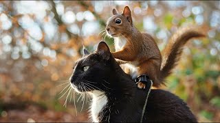 A house CAT became the foster DAD of an abandoned SQUIRREL [upl. by Htiel]