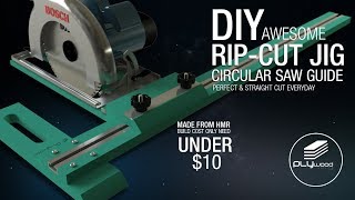 Diy Awesome Rip Cut circular Saw Guide Jig  Perfect Cut [upl. by Ainod]