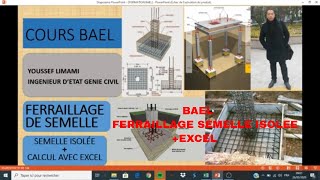 FERRAILLAGE DE SEMELLE ISOLÉE EXCEL [upl. by Itsrejk]