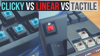 Clicky Vs Tactile Vs Linear Mechanical Keyboard Switches with Sound Tests And Examples [upl. by Ailemap]