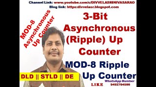 3 Bit AsynchronousRipple Up Counter  MOD 8 AsynchronousRipple Up Counter  Ripple Up Counter [upl. by Barcot]