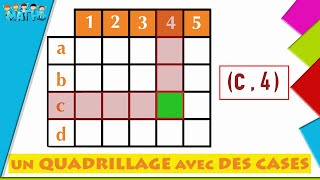 Se repérer dans un quadrillage avec des cases Géométrie pour le CP CE1 CE2 et CM1 [upl. by Etnom]