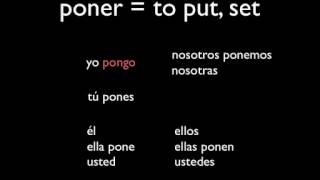 Spanish verbs  dar and poner present indicative [upl. by Lerred]