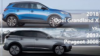 2018 Opel Grandland X vs 2017 Peugeot 3008 technical comparison [upl. by Eden]