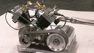 Early Run of My VTwin model Engine by Terry Mayhugh [upl. by Ludeman]