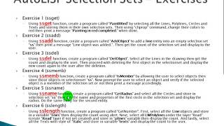 AutoLISP  Selection Sets Exercises [upl. by Burner]