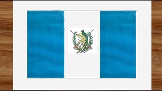 Como Dibujar La Bandera De Guatemala Paso a Paso  Drawing Guatemala Flag in 10 Minutes [upl. by Alyhc]