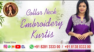 Collar neck Embroidery Kurtis elentra elentradesigns viralvideo embroideredkurti onlineshopping [upl. by Chiaki]