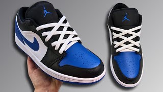 HOW TO DIAMOND LACE NIKE AIR JORDAN 1 LOWS  Cool Jordan 1 Lacing Style [upl. by Tessy]